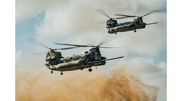 Chinooks flying in support of African Lion 2021