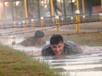 SFAB selection - Members of 1st SFAB maneuver through an obstacle course at Fort Benning during bde's first combined field training exercise. (Photo SGT Argjenis Nunuez, 50th Public Affairs Detachment, 27 Oct 2017).