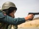 Female Police Officer of the Afghan General Command of Police Special Units fires pistol on range. (Photo by SPC Austin Boucher, NATO Special Operations Component Command - Afghanistan, Apr 4, 2018).