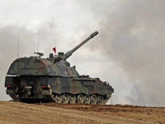 German Self Propelled Artillery participating in Dynamic Front 18 in Grafenwoehr, Germany. (U.S. Army photo by Markus Rauchenberger, March 7, 2018).