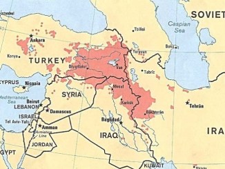 Kurdistan independence - Map of Kurdistan (derived from Central Intelligence Agency map dated 1986)