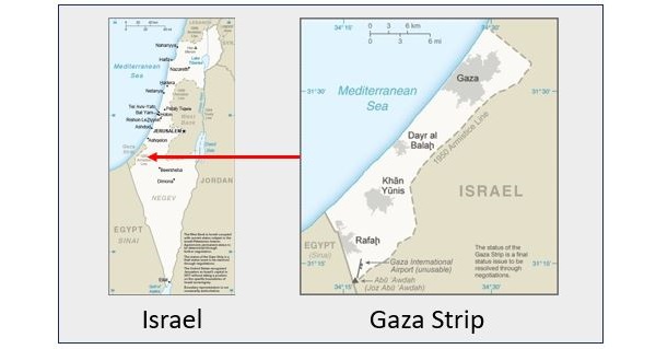Map Israel and Gaza Strip