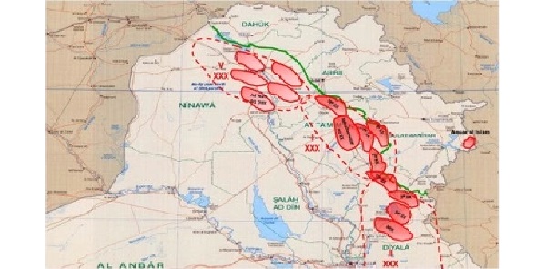 Map of Northern Iraq March 2003