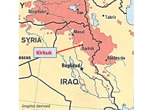 Map of Kirkuk, Iraq