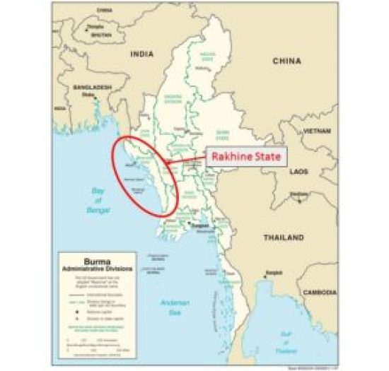 Map Rakhine State Burma