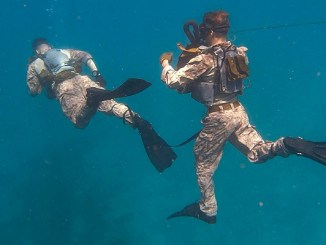 Marines Diving in Aruba