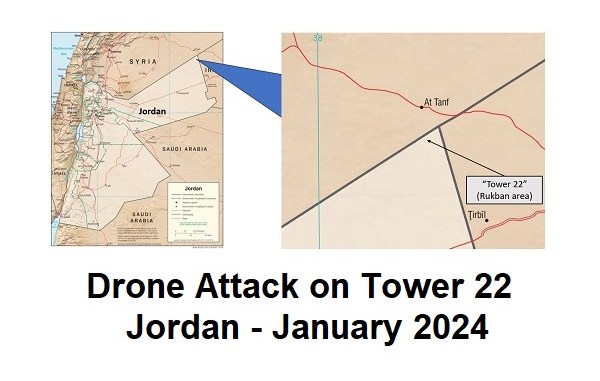Drone attack on Tower 22 Jordan January 2024