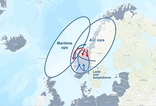 Trident Juncture 2018 area of operations map