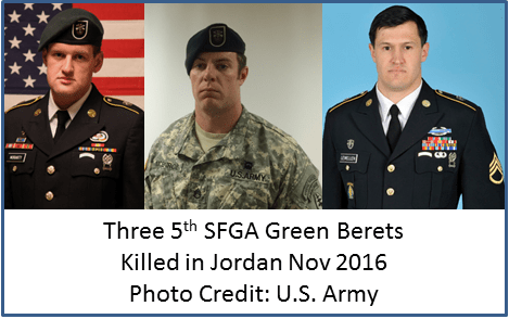 Three Green Berets from 5th SFGA died in Jordan Nov 2016 