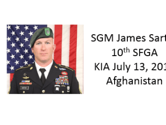 SGM James Sartor - KIA Afghanistan - 10th Special Forces Group