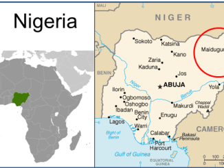 Boko Haram area of operations in Nigeria (image adapted from CIA maps World Factbook)