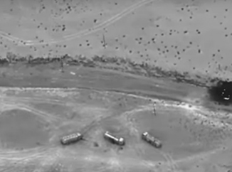 Destroyed ISIL oil tankers. (Photo by SSgt Charles Rivezzo, U.S. AFCENT Public Affairs, Dec 8, 2016). Targets were struck based on intel from the Target Fusion Cell.