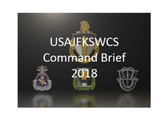 USAJFKSWCS Command Brief 2018
